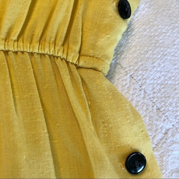 Vintage 70s Dress Yellow with Black Cropped Jacket and Skinny Belt size Medium - Picture 15 of 16